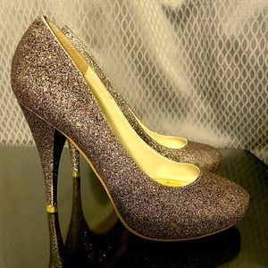 STEVE MADDEN Pink Glitter Heels sz 6